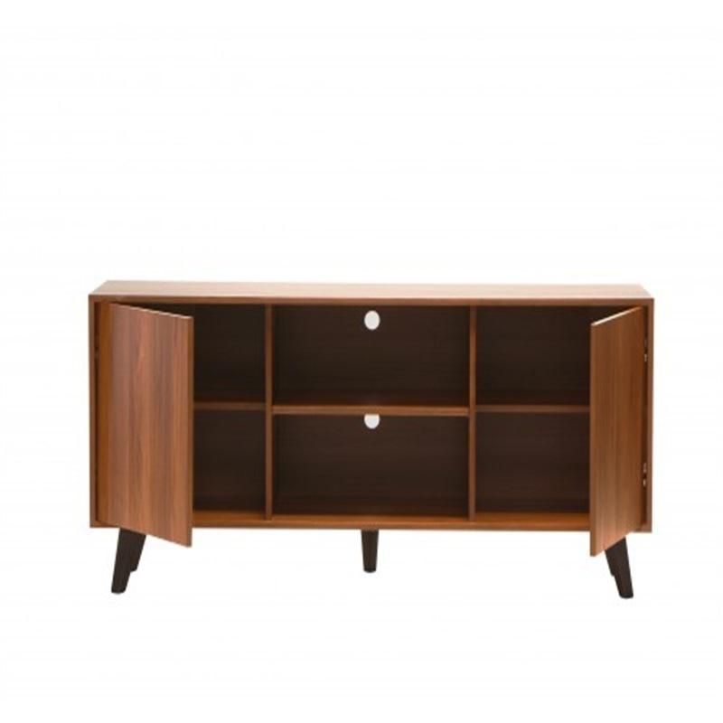 Promotional Top Quality Brown Wood TV Stand with Cable Holes for Living Room