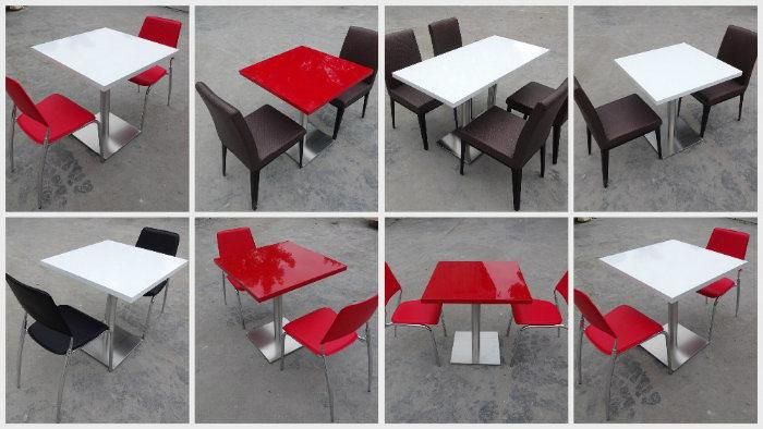 Modern Solid Surface Table Cafe Shop Coffee Tables with Chairs