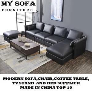 Leather Sofan Tea Table L Shape Sofa