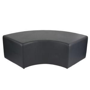 Black Ottoman for Hotel with Bonded Leather or PU Upholstered