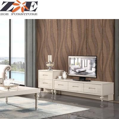 Modern MDF High Gloss PU Painting TV Cabinet with Side Table