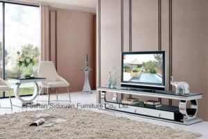 TV Stand / Stainless Steel TV Stand /Modern Glass Top TV Stand Sj890