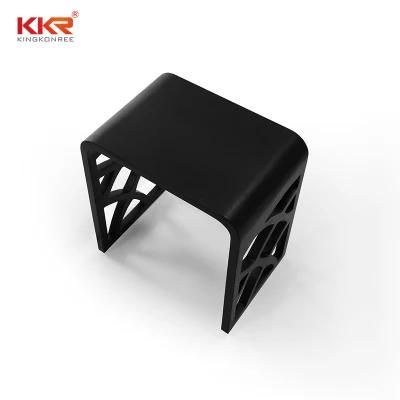 Black Solid Surface Bathroom Furniture Acrylic Chair Bathroom Shower Stools