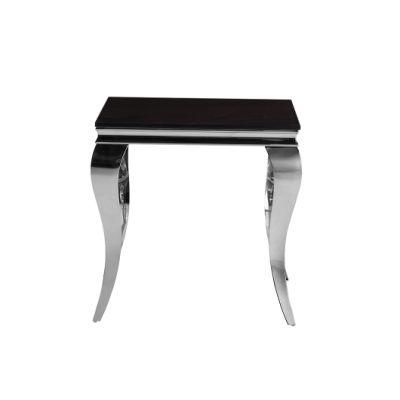 Modern Design Metal Black Furniture Marble Stainless Steel Square Coffee Tables