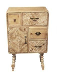 Yiya Antique Finish End Table with Drawer