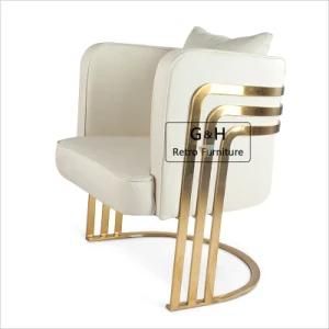 Scandinavia Style Antique Brass Metal Velvet Cameron Gold Chair