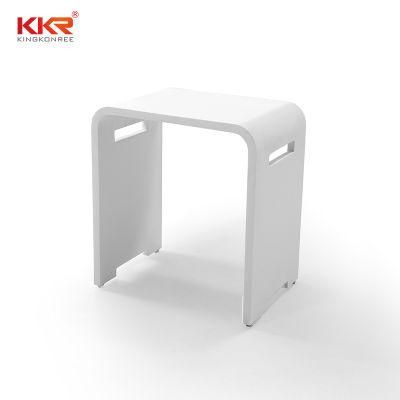 Modern White Matte Bathroom Solid Surface Stool with High Quality