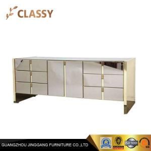 Large Storage Rectangular Living Room Multilayer Drawer Cabinet with Mirror Face