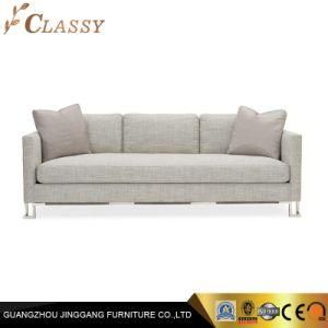 Home Furniture Modern Stainless Steel Frame Sofa with Feather Texture