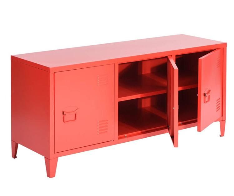 Modern Style Living Room TV Cabinet for Storage Red Color