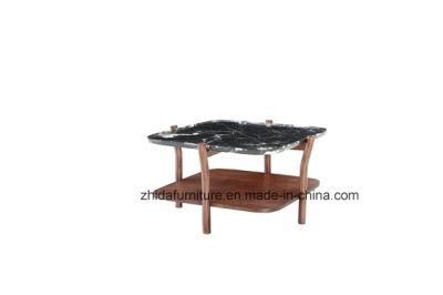 Modern Black Marble Top Side Table