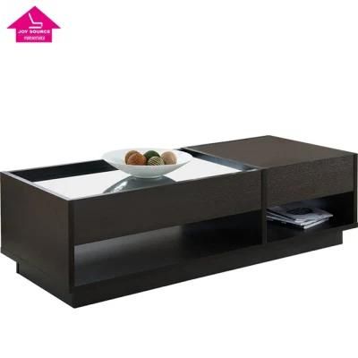 Industrial LED MDF Modern Wood Coffee Table Modern