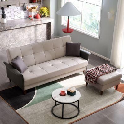 Quanu 102612 Living Room Multi-Functional Sofa Bed Imported Top Layer Leather Sofa Bed