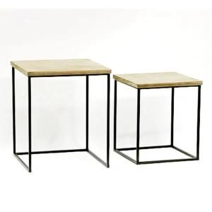 Industrial Bedside Occasional or End Table Furniture with Wood Top Rustic Design at Home Fashionable Interiors Framed Legs