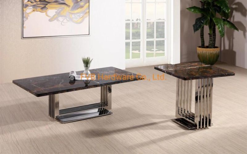 Modern Living Room Coffee Table Furniture with Tempered Glass Top