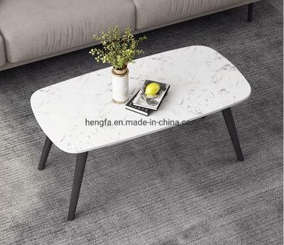 Modern Home Furniture Metal Frame Tea Table Marble Top Side Table