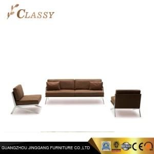 Home Living Room Metal Stainless Steel Fabric Leisure Couch Sofa