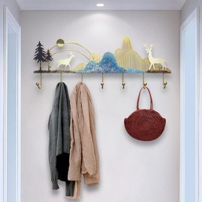 Creative Non-Punch Porch Hook Entrance Hanger Wall Hanging Wall Light Luxury Entrance Door Coat Hook Hang Clothes Rack