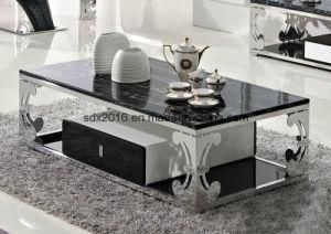 Home Furniture Modern Glass Tea Table with Drawer