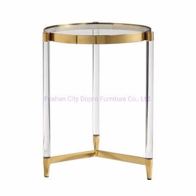 Popular Modern Acrylic Transparent Metal End Table
