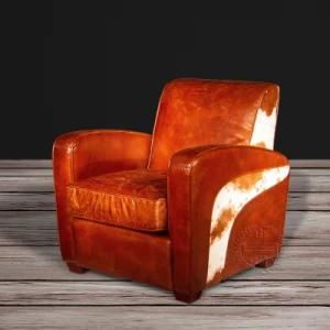 Elegant Leather Armchair with Rivet for Living Room