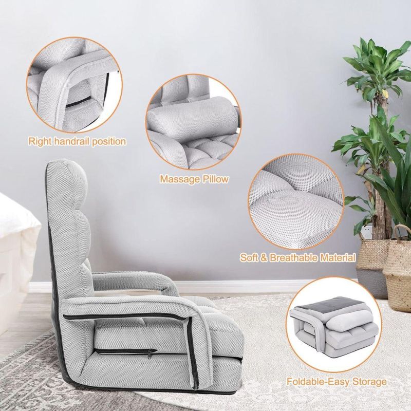 Japanese Style Adjustable Folding Lazy Sofa with Armrests Floor Chair