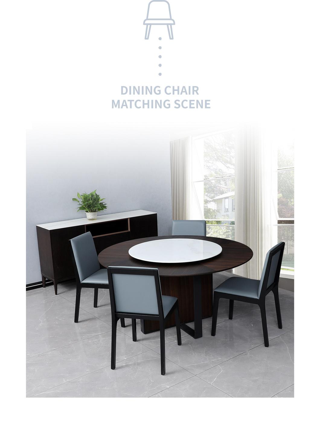 High Back Leather Seat Dining Chair