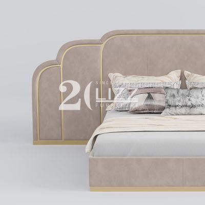 New Arrival Three Colors Modern Hotel Home Furniture Nordic Queen Size Bedroom Fabric Bed
