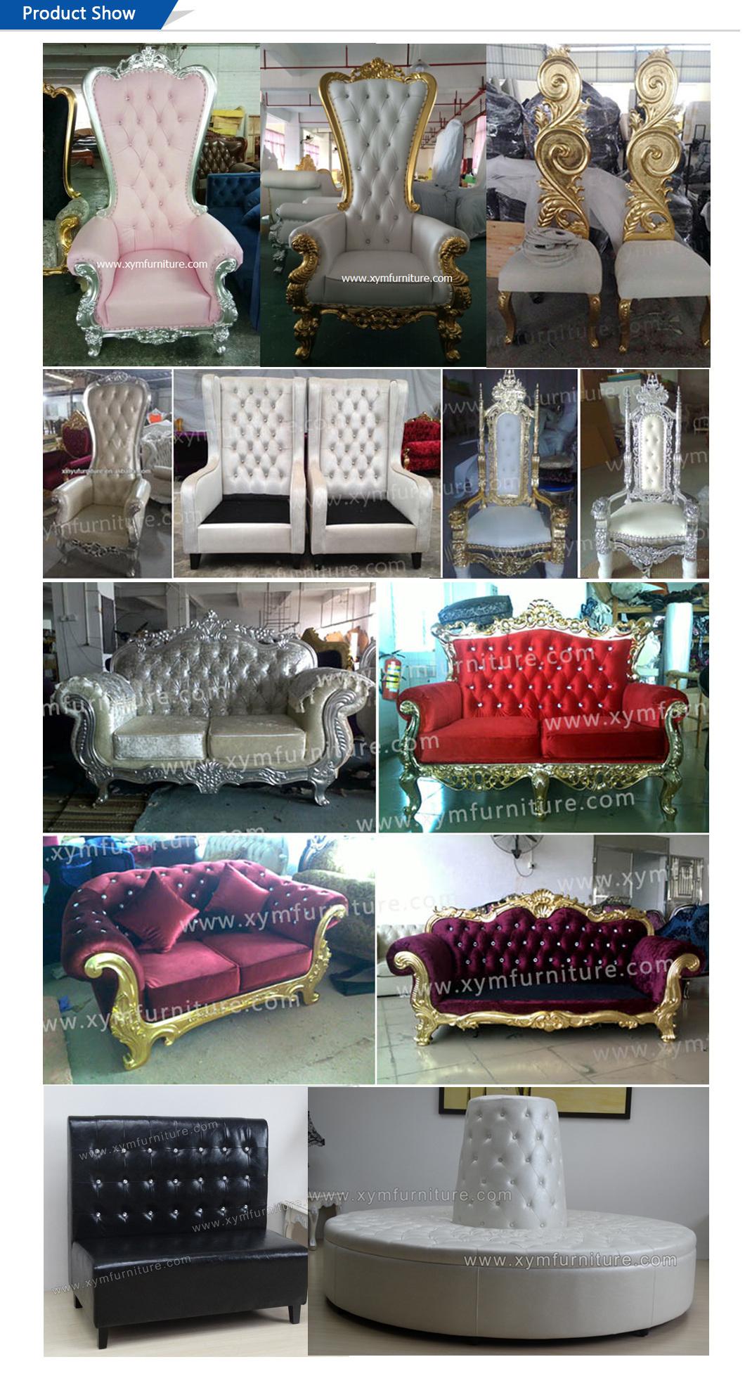 Loveseat Throne Chair Silver Throne Chair Gold Throne Chairs for Wedding Xym-H120