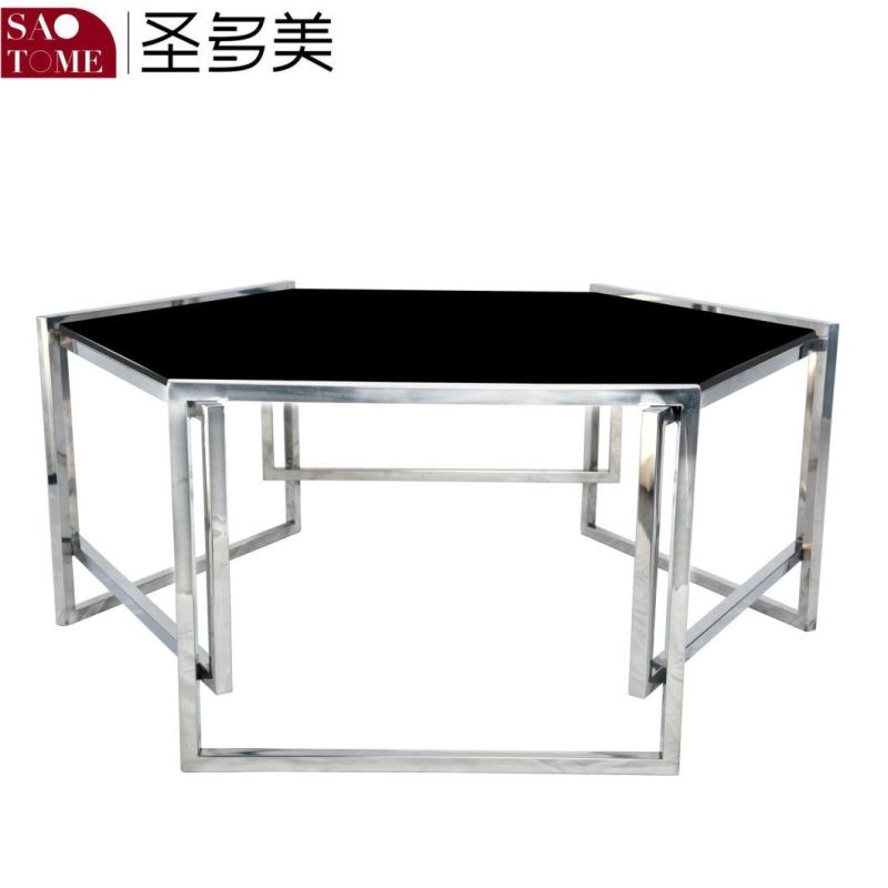 Modern Living Room Furniture Stainless Steel Glass End Table