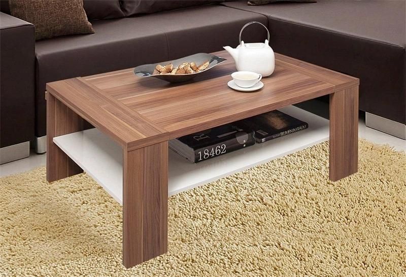 Two Colored Wooden Coffee Table with a Base