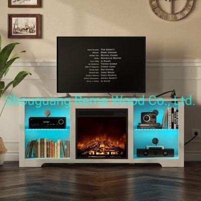 Modern Fireplace TV Stand TV Cabinet TV Console with LED Light for Living Room Bedroom