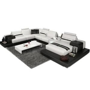 Living Room Sofa Sets Divansoffor Furniture with Big LED Chaise Sofa