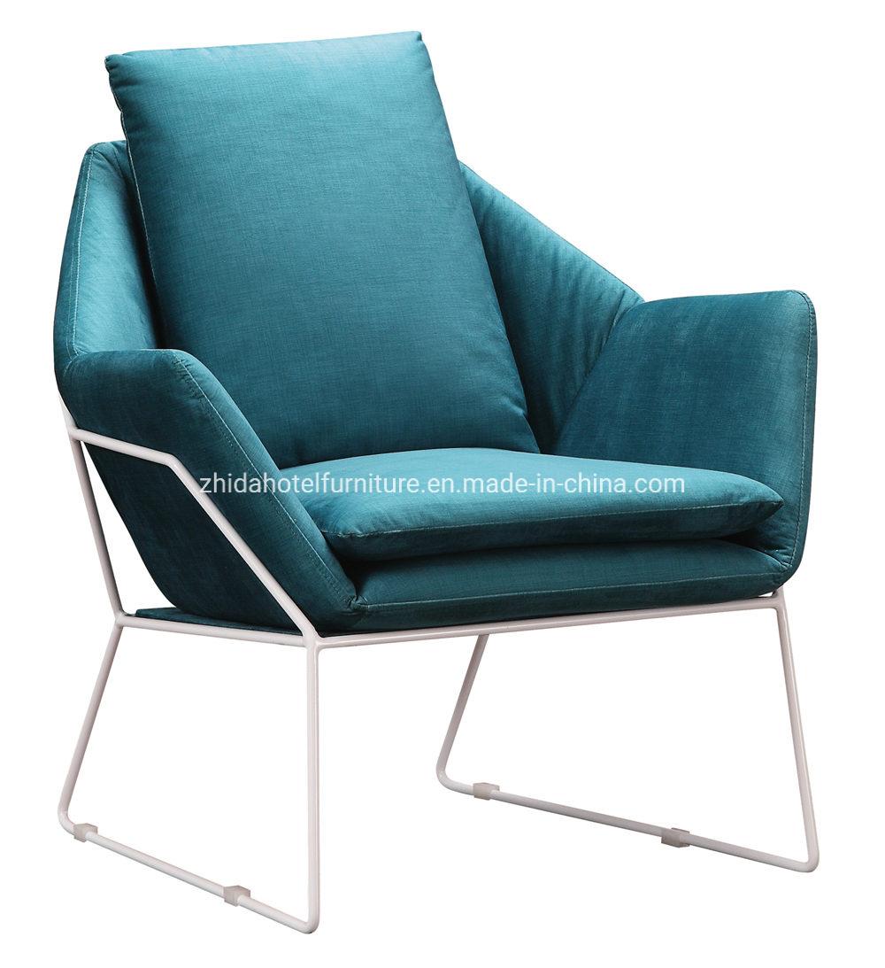Modern Metal Fabric Living Room Chair for Hotel Lobby Restaurant