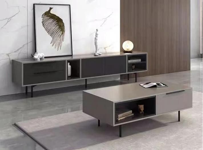 African Fashion Entertainment Modern Wooden Cabinet Coffee Table Unit