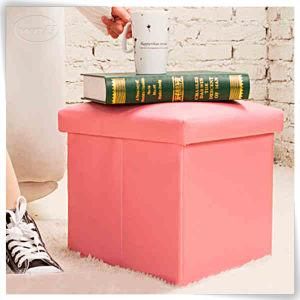 Luxury Storage Display PU Leather Coffee Table Leather Storage Ottoman