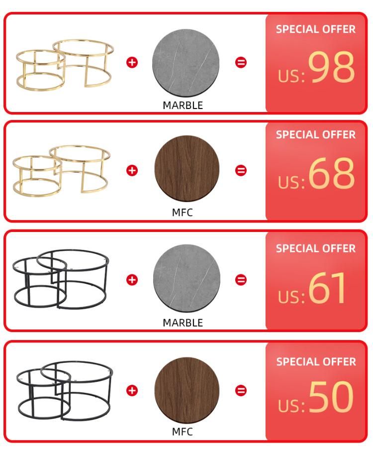 Minimalist Design Home Living Room Furniture Restaurant Natural Round Side Table