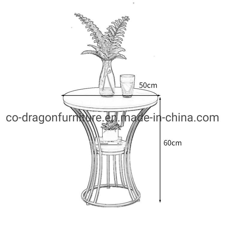 Hot Sale Metal Marble Top Side Table for Outdoor Furniture