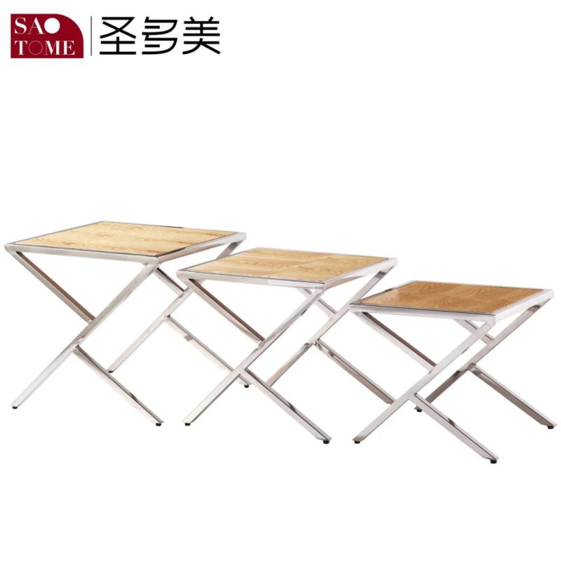 Modern Simple Living Room Furniture Black Two-Story Nest Table