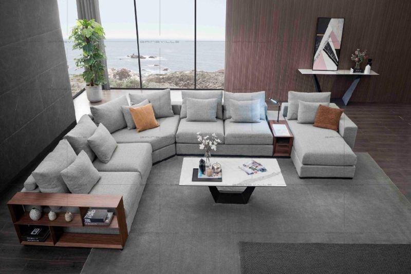 China Manufacturer Latest European Modern Furniture Genuine Fabric Sofa Living Room Furniture