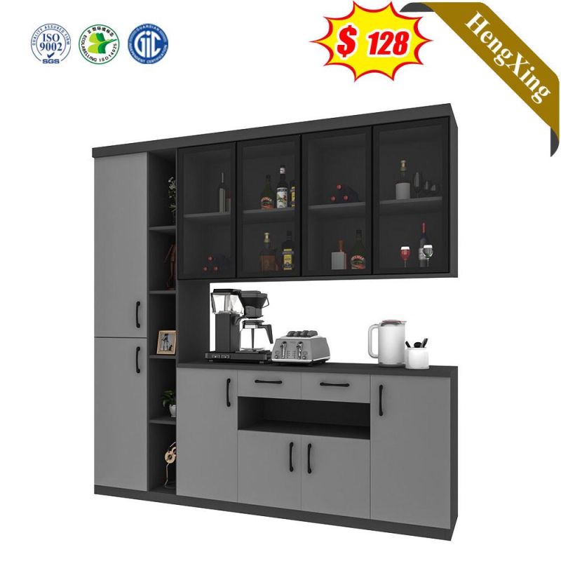 Large Size Wooden Living Room Storage Cabinet MDF Kitchen Cabinets with Storage Shelf and Glass Door