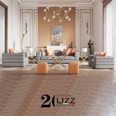 Home Leisure Furniture 3+2+1 Modern Velvet Fabric / Genuine Leather Sofa Set