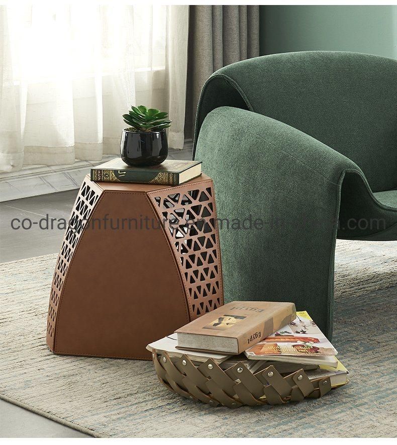 2021 New Design Luxury Leather Side Table for Home Furniture