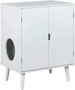 Cat Walk Furniture Contemporary Home Cat Litter Hide-Away Cabinet All White