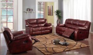Wind Red Color Leather Furniture Sofa Recliner Sofa