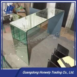 CB029m New Arrival 12mm Clear Heat Bent Glass Console, Side Table