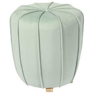 Knobby Ray Shape Upholstered Round Stool Ottoman Pouf