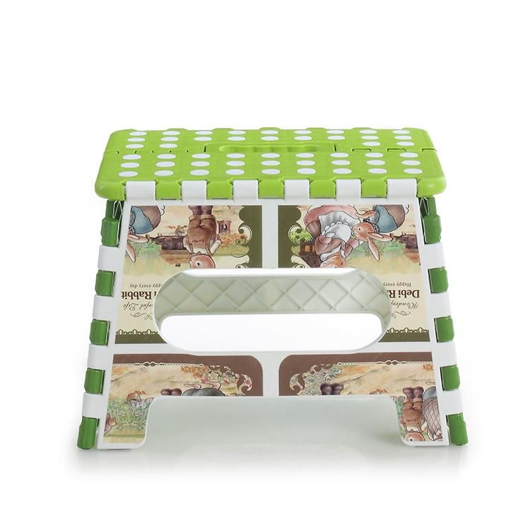 Customized Heat Transfer Printing Plastic Folding Stool, Outdoor Stool