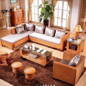 Chinese Modern Rattan Wooden Home Indoor Furniture Living Room Leisure Sofa