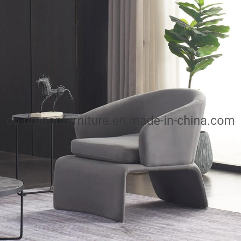 Luxury Home Furniture Steel Frame Leather Leisure Chair with Arm